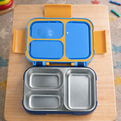 Stainless Steel Bento Lunch Box – 3 Airtight Containers – 750ml