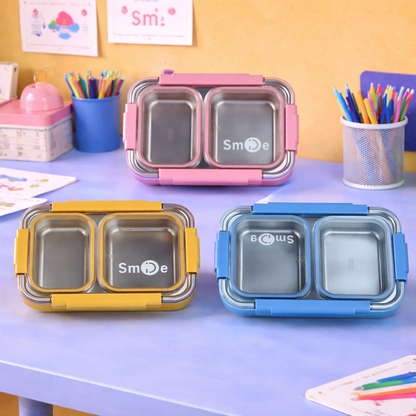 Stainless Steel Bento Lunch Box – 2 Compartment Leakproof Box – 750ml