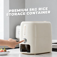 Multi-Purpose Airtight Rice Storage Container/Dispenser with Measuring Cup