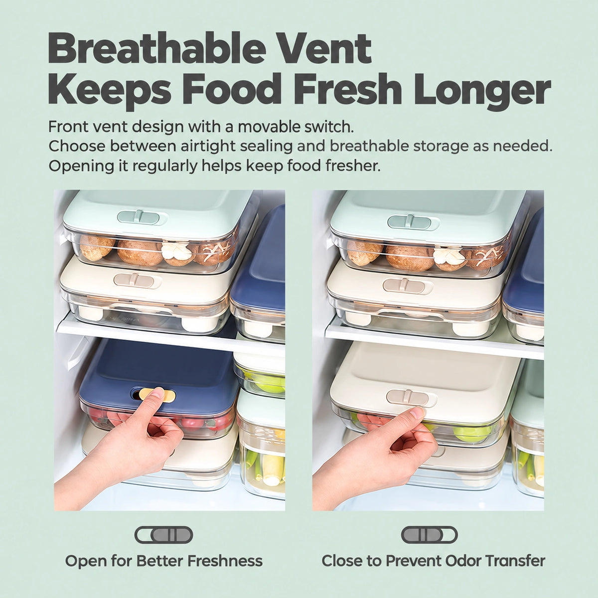 7.5L Fridge Organizer Bin with Removable Drain Tray