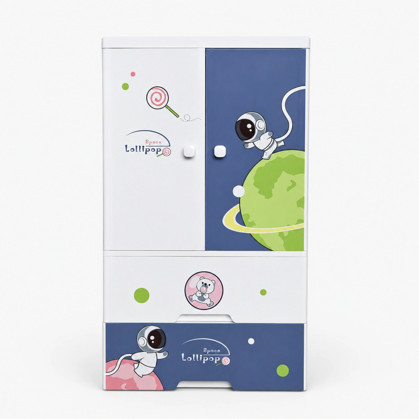 HOMX Kids Storage Cabinet with Wardrobe & Drawer Organizer for Bedroom