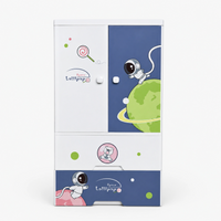 HOMX Kids Storage Cabinet with Wardrobe & Drawer Organizer for Bedroom