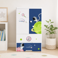 HOMX Kids Storage Cabinet with Wardrobe & Drawer Organizer for Bedroom
