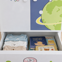 HOMX Kids Storage Cabinet with Wardrobe & Drawer Organizer for Bedroom