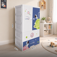 HOMX Kids Storage Cabinet with Wardrobe & Drawer Organizer for Bedroom