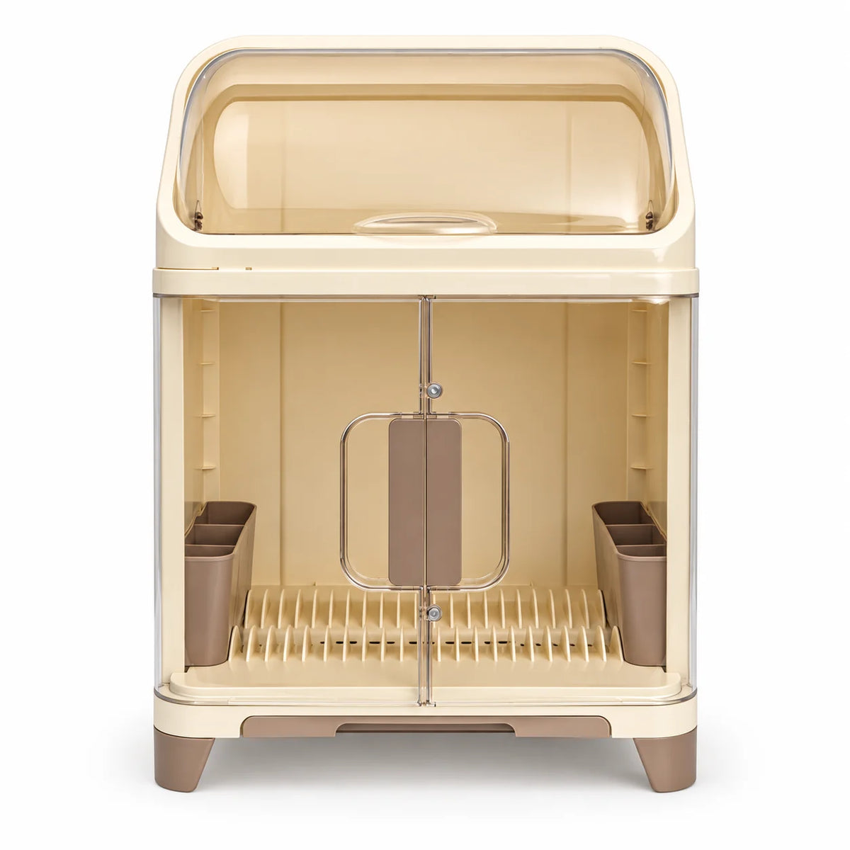 Dust-Proof Dish Drying Rack/Cabinet with Utensils Holder