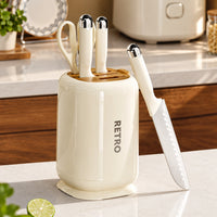 Stylish Stainless Steel Kitchen Knife Set (3 Knives & 1 Scissors) with Holder
