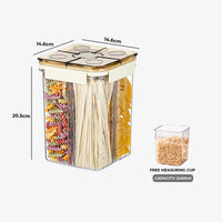 HOMX 4-Compartment Airtight Food Storage Container with Divider Lids
