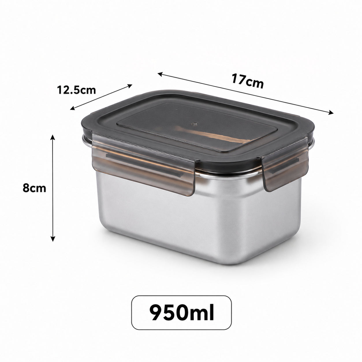 HOMX 304 Stainless Steel Food Container – Airtight Lid, Leak-Proof