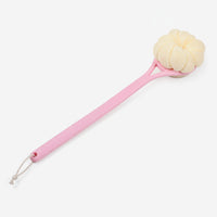 Dual-Sided Bath Back Scrubber Brush with Loofah & Long Handle