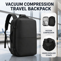 KokoSmile PU Large Travel Backpack with Free Air Vacuum Compressor