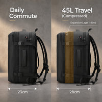 KokoSmile PU Large Travel Backpack with Free Air Vacuum Compressor