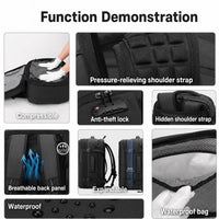 KokoSmile PU Large Travel Backpack with Free Air Vacuum Compressor