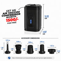KokoSmile PU Large Travel Backpack with Free Air Vacuum Compressor