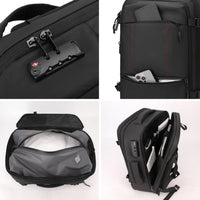 KokoSmile Double Space PU Laptop Backpack with FREE Air Vacuum Compressor