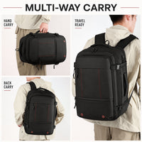 KokoSmile Double Space PU Laptop Backpack with FREE Air Vacuum Compressor