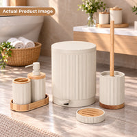 Unbreakable 5-Piece Modern Bathroom Accessories Set with Dustbin