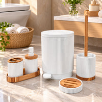 Unbreakable 5-Piece Modern Bathroom Accessories Set with Dustbin