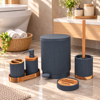 Unbreakable 5-Piece Modern Bathroom Accessories Set with Dustbin