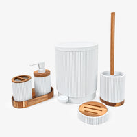 Unbreakable 5-Piece Modern Bathroom Accessories Set with Dustbin