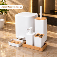 Luxury ABS Bathroom Accessories Set with Wooden Finish