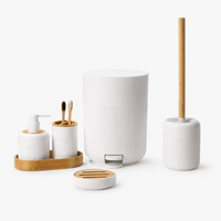 Elegant Bathroom Accessories 6-Piece Set with Ribbed Design