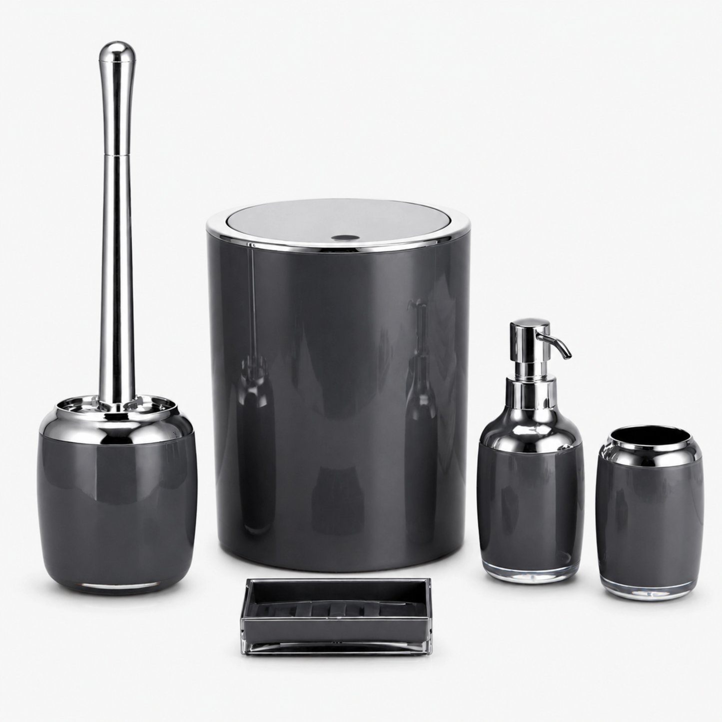 Premium ABS 5-Piece Bathroom Accessories Set with Chrome Finish