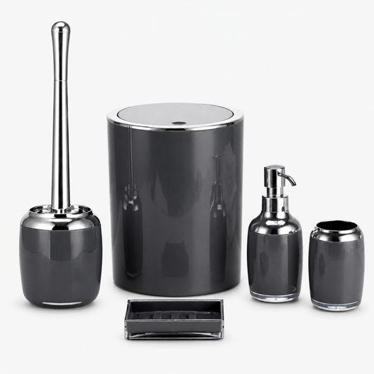 Premium ABS 5-Piece Bathroom Accessories Set with Chrome Finish