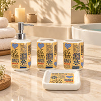 Premium Ceramic Sea Shell Bathroom Accessories Set of 4