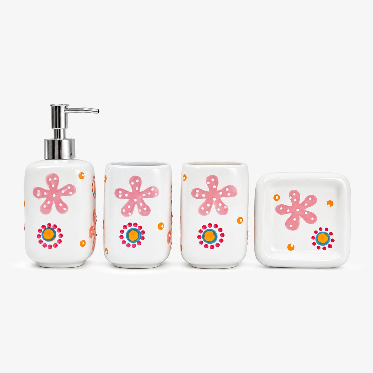 Premium Ceramic Starfish Bathroom Accessories Set – 4 Pieces