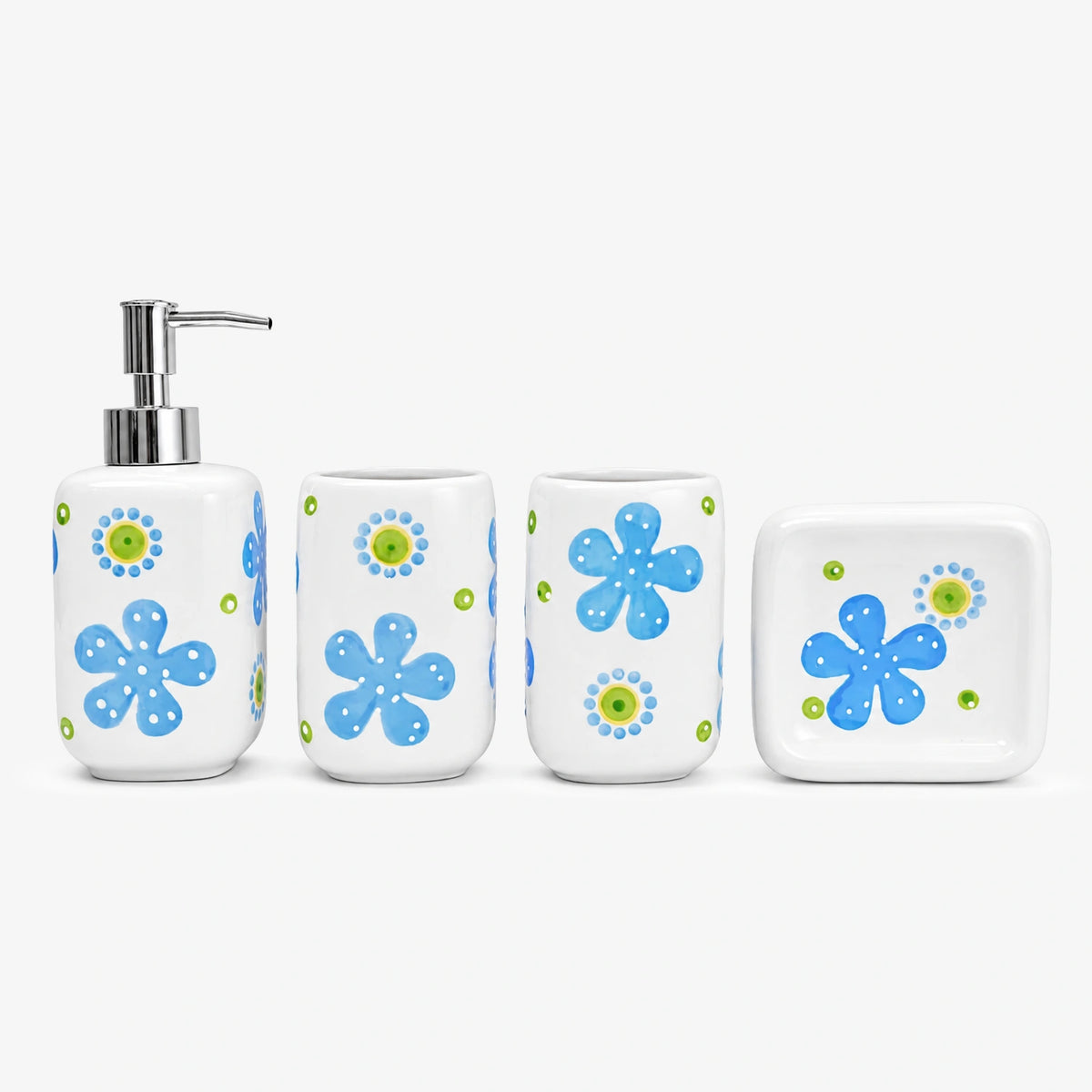 Premium Ceramic Starfish Bathroom Accessories Set – 4 Pieces