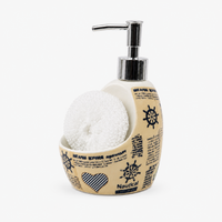 Ceramic Soap Dispenser with Sponge Holder for Kitchen