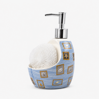 Ceramic Soap Dispenser with Sponge Holder for Kitchen