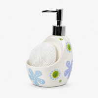 Ceramic Soap Dispenser with Sponge Holder for Kitchen