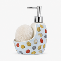 Ceramic Soap Dispenser with Sponge Holder for Kitchen