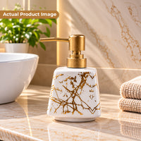 Ceramic Marble Textured Liquid Soap Dispenser - 350ml