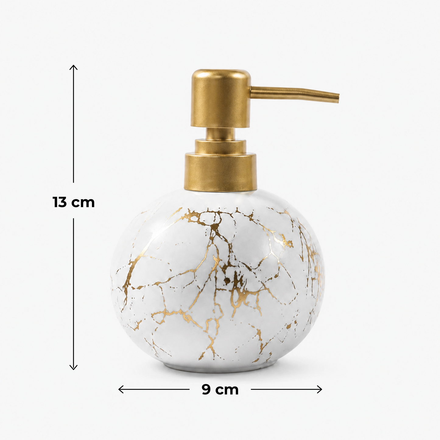 Ceramic Gold Marble Soap Dispenser - 250ml