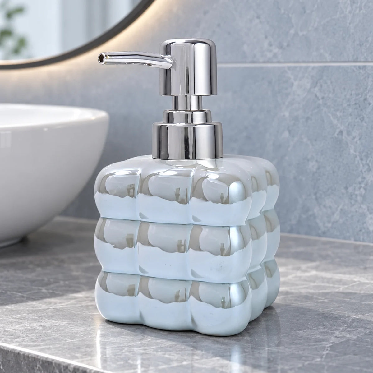 Ceramic Bubble Soap Dispenser with Pump - 520ml