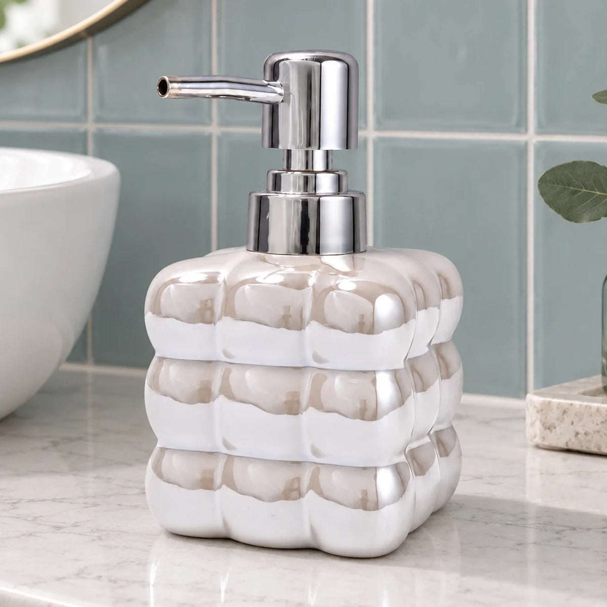 Ceramic Bubble Soap Dispenser with Pump - 520ml