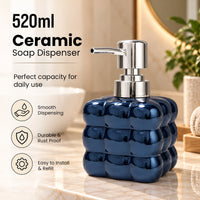 Ceramic Bubble Soap Dispenser with Pump - 520ml