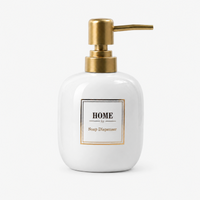 Elegant Ceramic Soap Dispenser with Golden Pump - 400ml