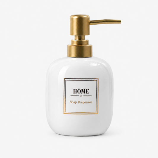 Elegant Ceramic Soap Dispenser with Golden Pump - 400ml