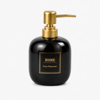 Elegant Ceramic Soap Dispenser with Golden Pump - 400ml