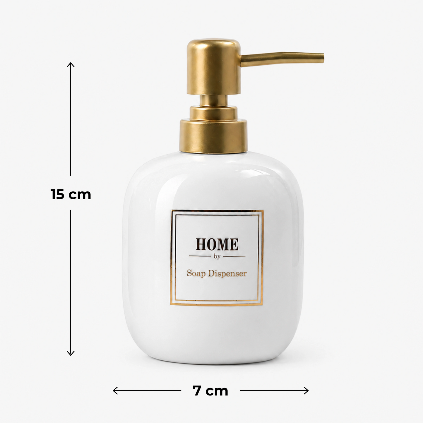 Elegant Ceramic Soap Dispenser with Golden Pump - 400ml