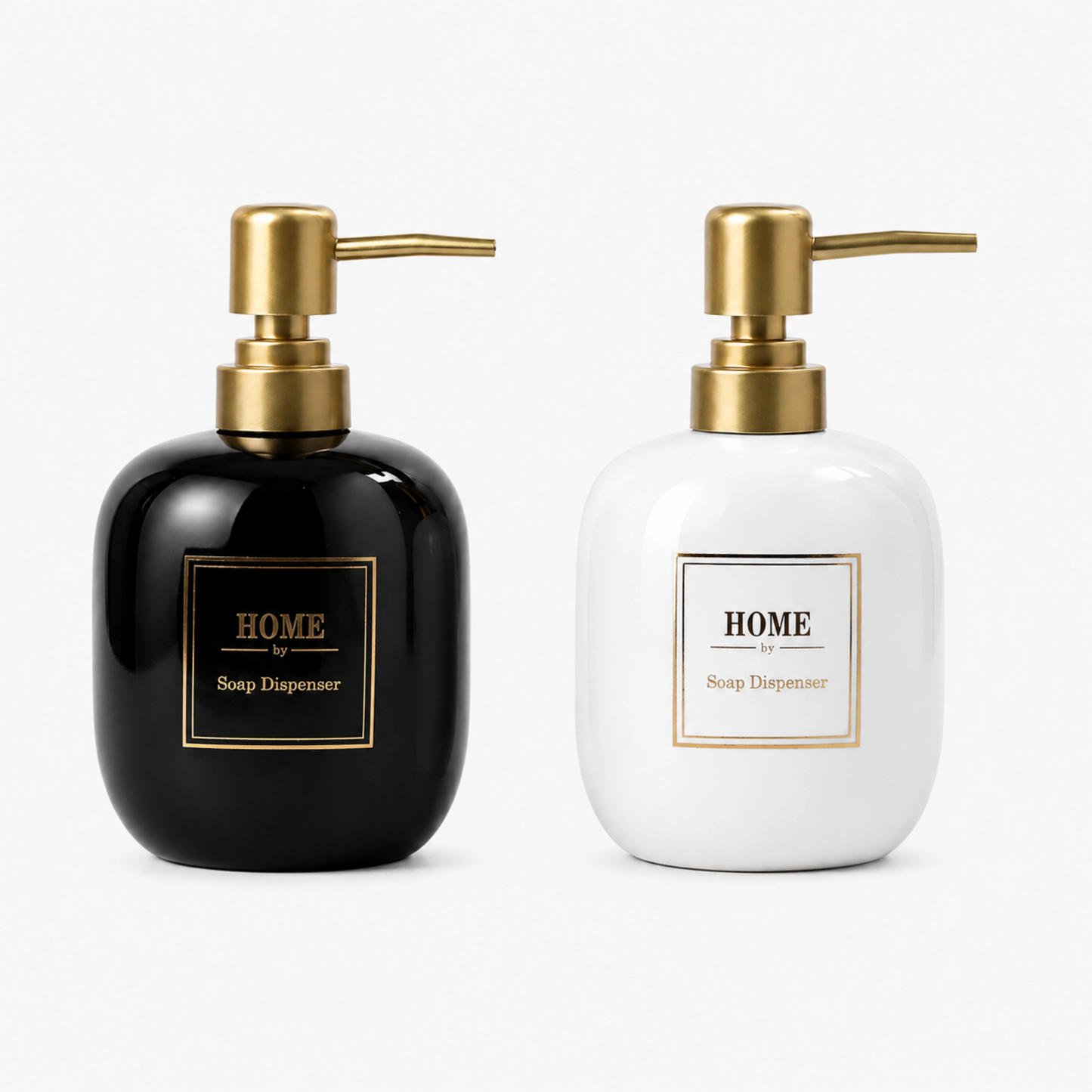 Elegant Ceramic Soap Dispenser with Golden Pump - 400ml