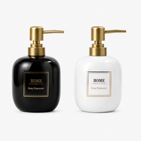 Elegant Ceramic Soap Dispenser with Golden Pump - 400ml