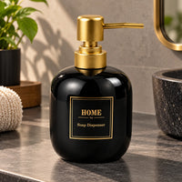 Elegant Ceramic Soap Dispenser with Golden Pump - 400ml