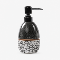 Glossy Ceramic Soap Dispenser with Abstract Print - 320ml