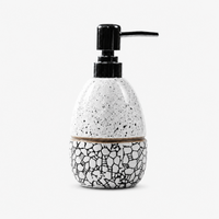 Glossy Ceramic Soap Dispenser with Abstract Print - 320ml