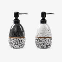 Glossy Ceramic Soap Dispenser with Abstract Print - 320ml